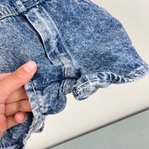 Vintage OshKosh B'gosh Acid Wash Denim Smiley Shortalls 4T USA - Picture 5 of 11